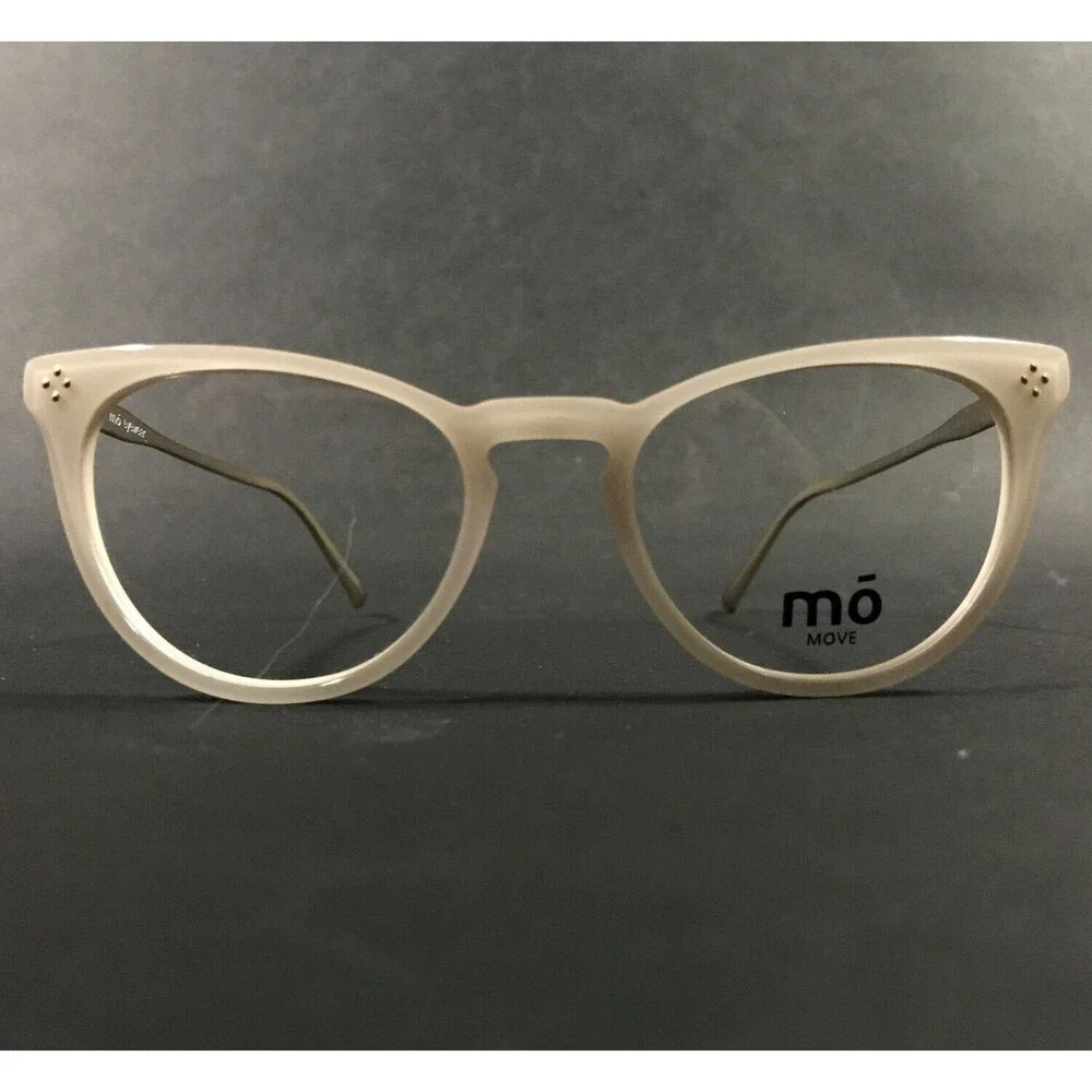 MO Eyewear Eyeglasses Frames MO MOVE 394A B Gold Ivory Round Cat Eye 49-19-140